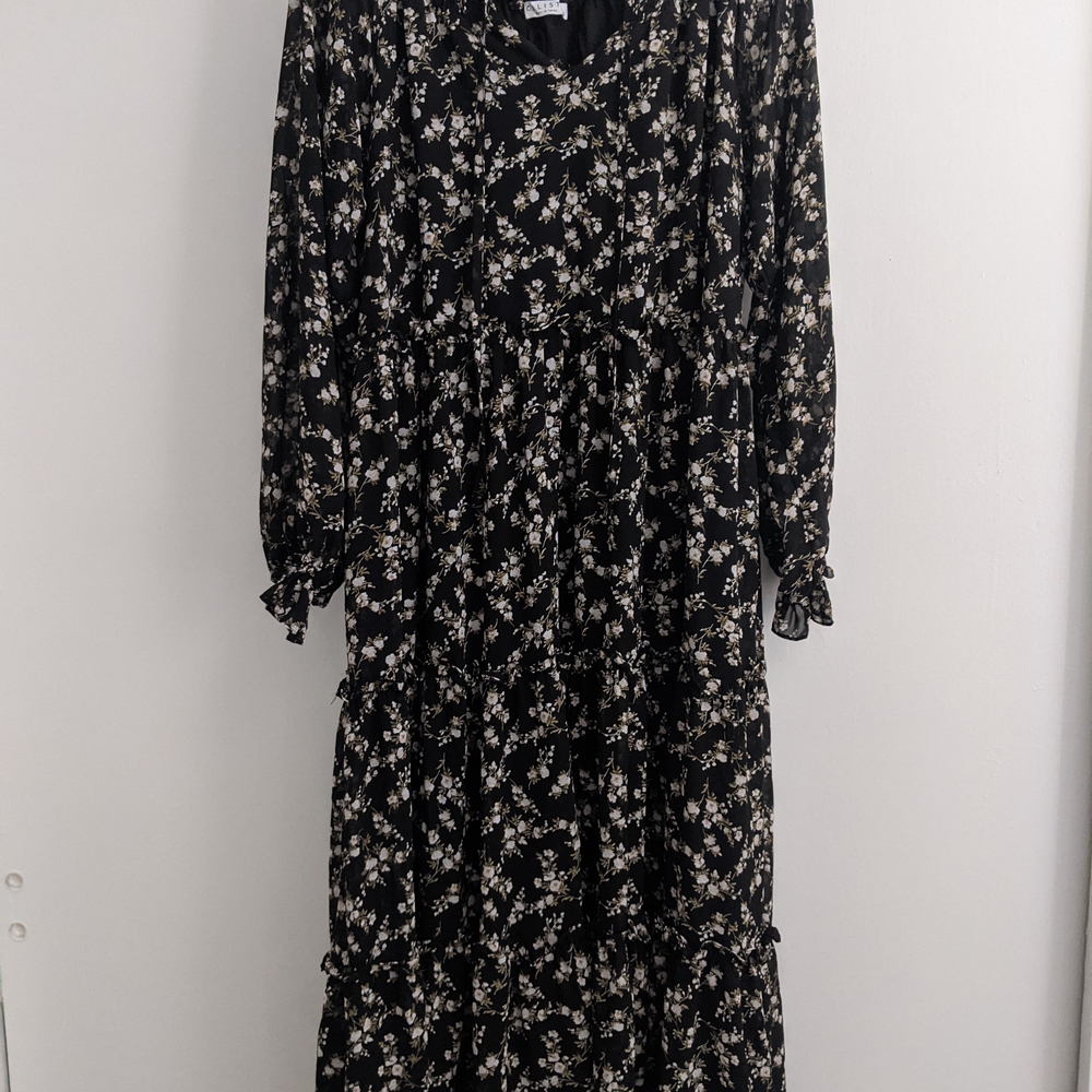 Floral Black Maxi Dress